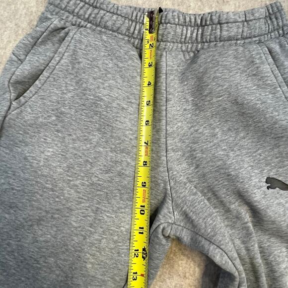 Puma Small Gray Joggers – Fleece-Lined Womens Sweatpants Cuffed Ankles Small - Picture 4 of 7
